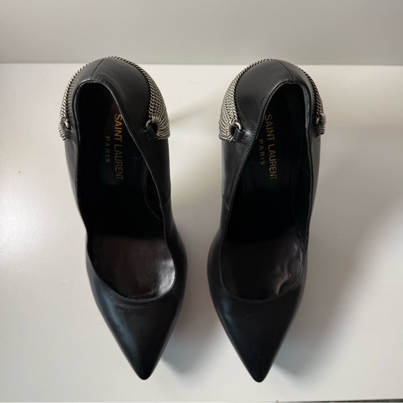 Saint Laurent | Janis Chain Pumps | Size 40 US 9.5 / 10 | Black | Hedi Slimane - Picture 4 of 9